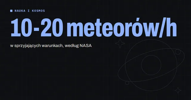 Orionidy 2026: maksimum w nocy z 21 na 22 października, do 20 meteorów na godzinę